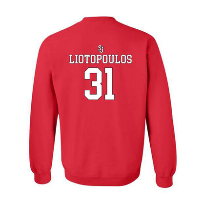 St. Johns - NCAA Men's Basketball : Lefteris Liotopoulos - Sports Shersey Crewneck Sweatshirt-1