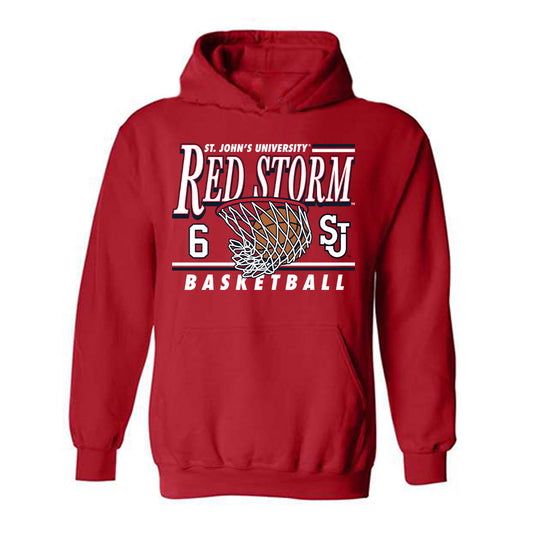 St. Johns - NCAA Men's Basketball : Casper Pohto - Sports Shersey Hooded Sweatshirt-0