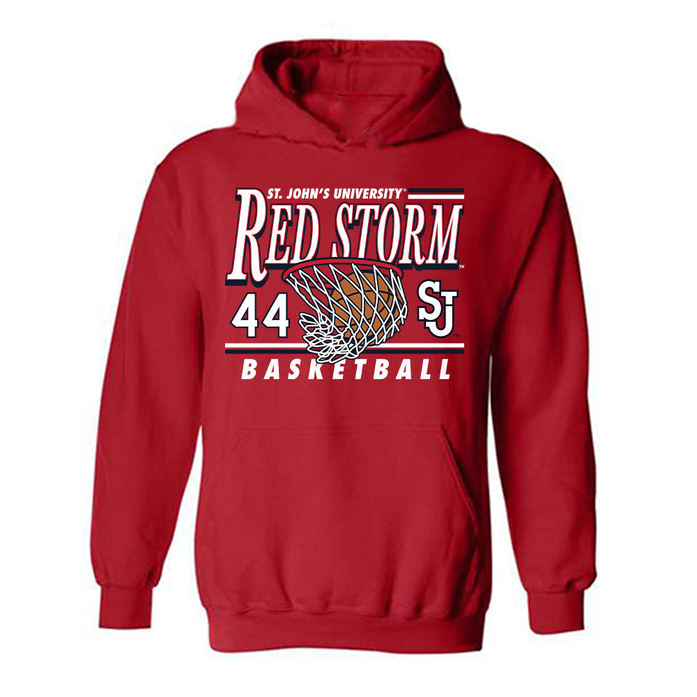 St. Johns - NCAA Men's Basketball : Handje Tamba - Sports Shersey Hooded Sweatshirt-0