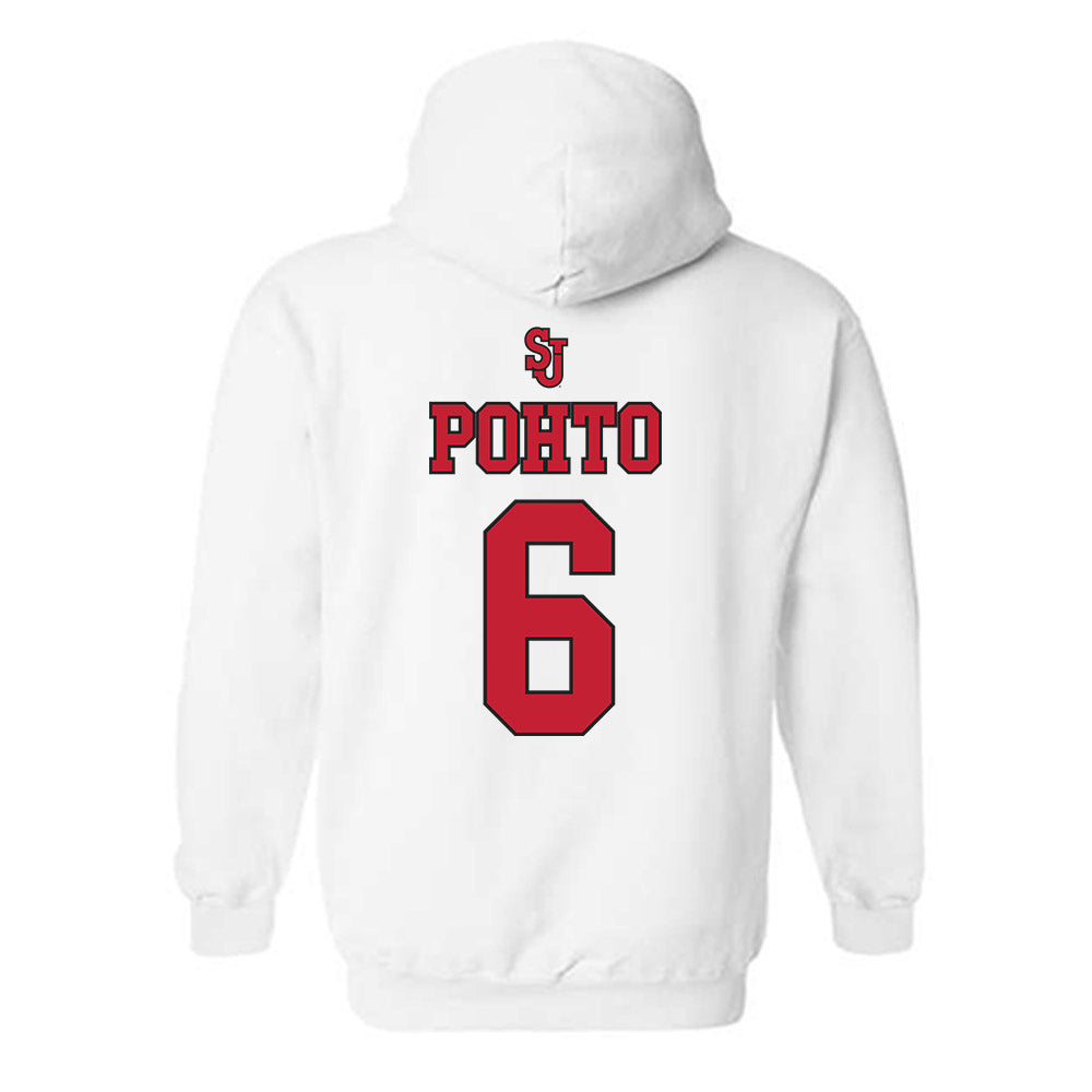 St. Johns - NCAA Men's Basketball : Casper Pohto - Sports Shersey Hooded Sweatshirt-1