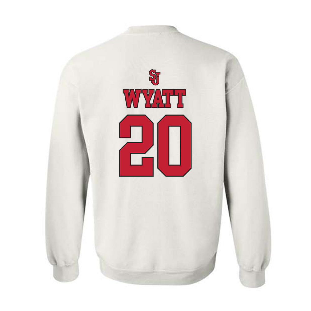 St. Johns - NCAA Women's Basketball : Sa'Mya Wyatt - Sports Shersey Crewneck Sweatshirt-1