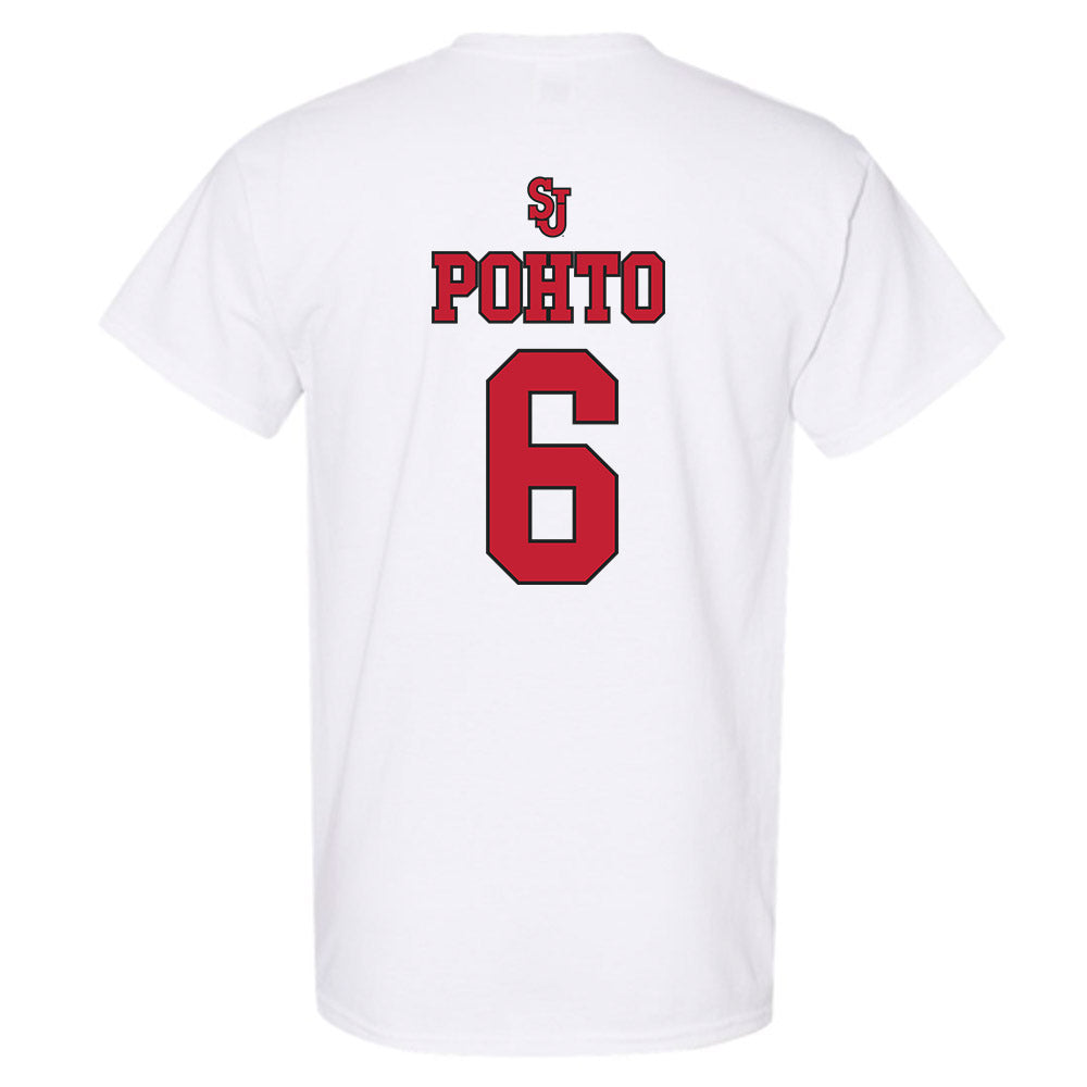 St. Johns - NCAA Men's Basketball : Casper Pohto - Sports Shersey T-Shirt-1