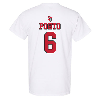 St. Johns - NCAA Men's Basketball : Casper Pohto - Sports Shersey T-Shirt-1