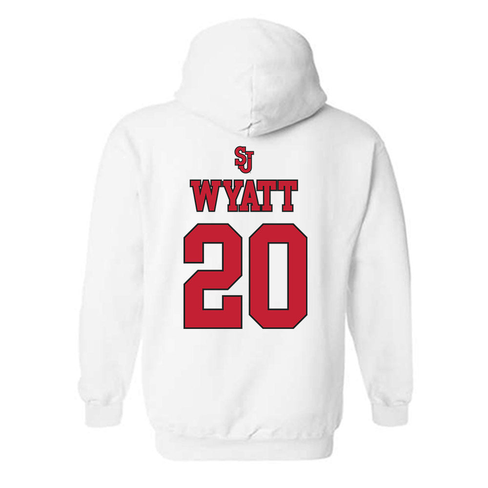 St. Johns - NCAA Women's Basketball : Sa'Mya Wyatt - Sports Shersey Hooded Sweatshirt-1