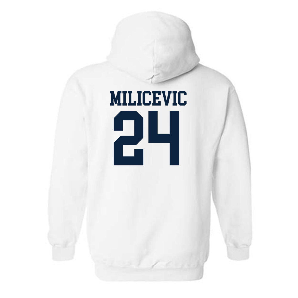Xavier - NCAA Men's Basketball : Jovan Milicevic - Classic Shersey Hooded Sweatshirt-1