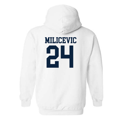 Xavier - NCAA Men's Basketball : Jovan Milicevic - Classic Shersey Hooded Sweatshirt-1