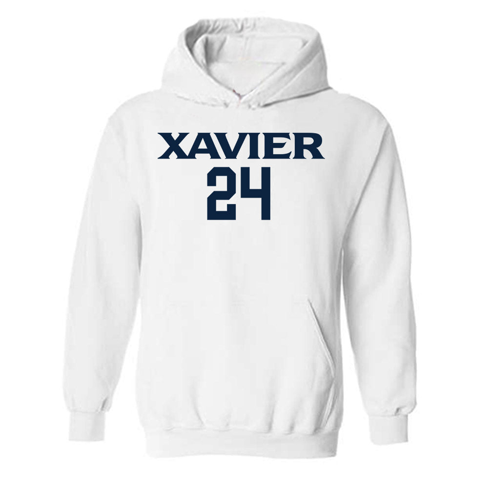 Xavier - NCAA Men's Basketball : Jovan Milicevic - Classic Shersey Hooded Sweatshirt-0