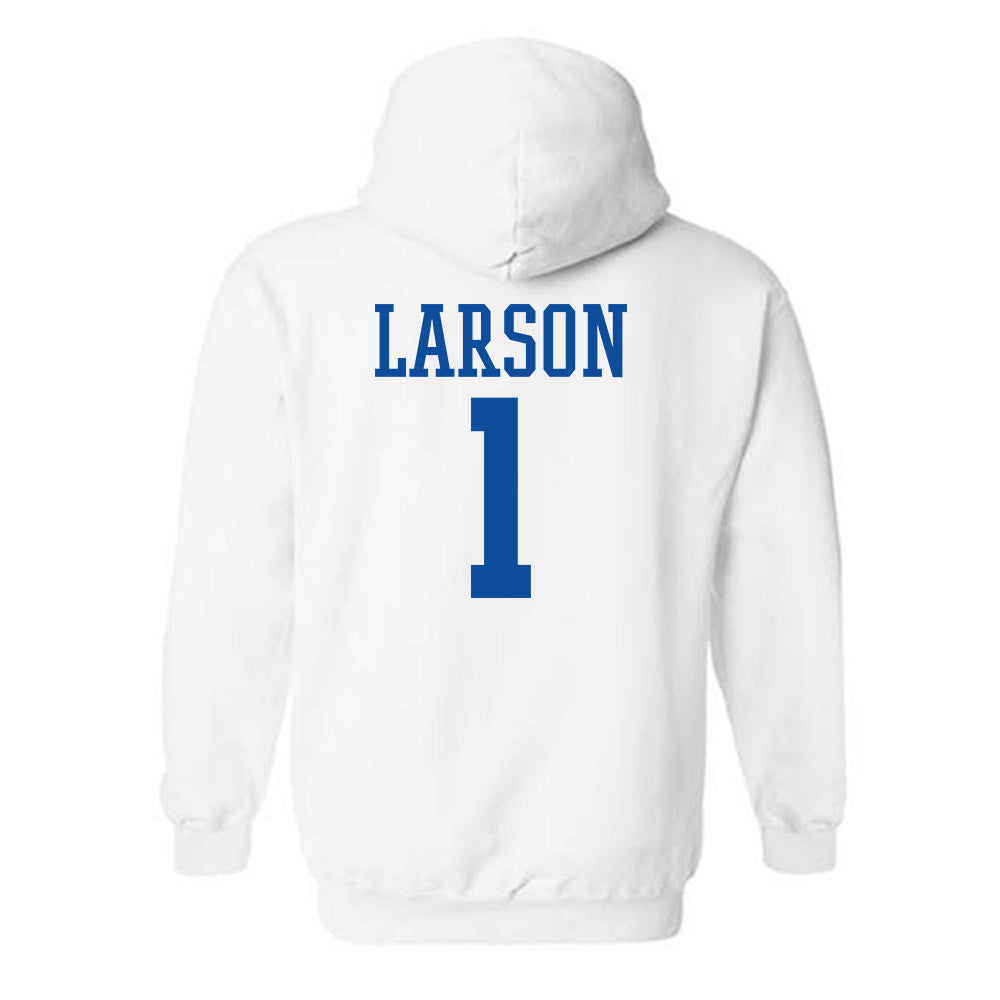 Drake - NCAA Men's Basketball : Owen Larson - Classic Shersey Hooded Sweatshirt-1