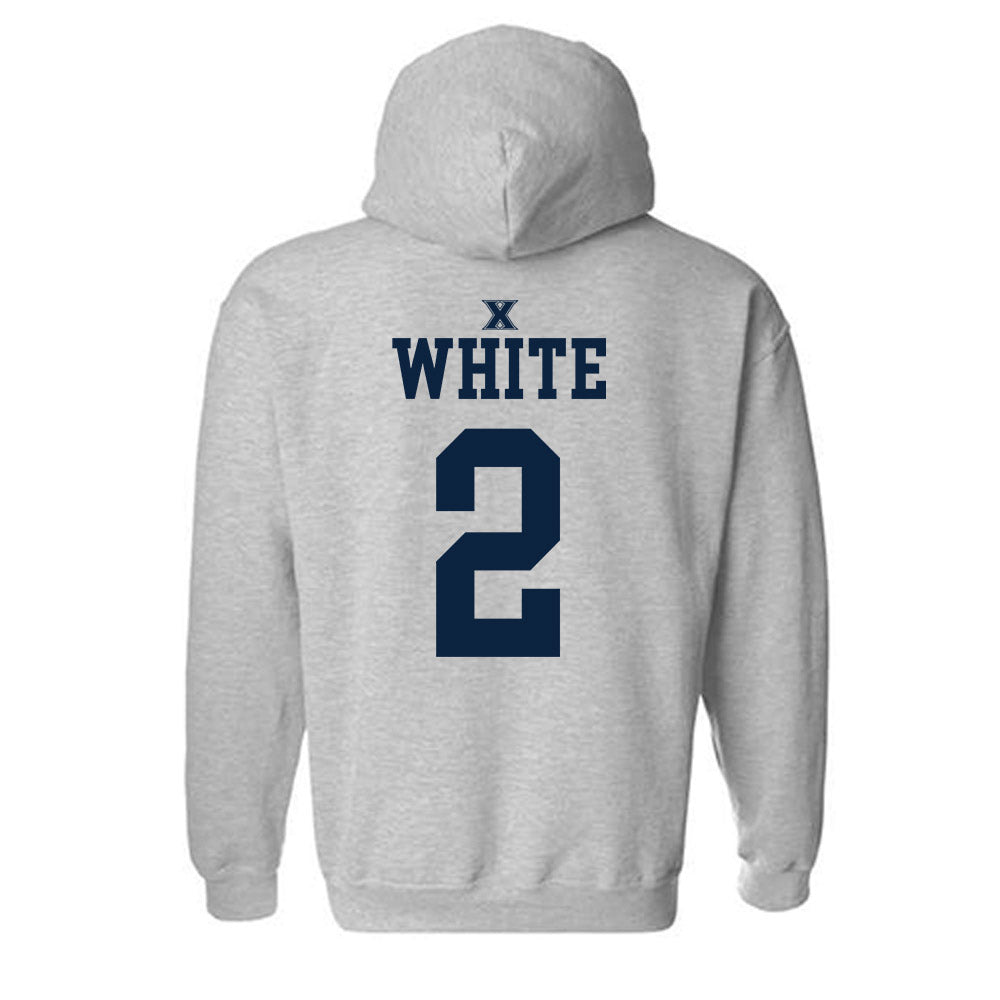 Xavier - NCAA Women's Basketball : Savannah White - Sports Shersey Hooded Sweatshirt-1