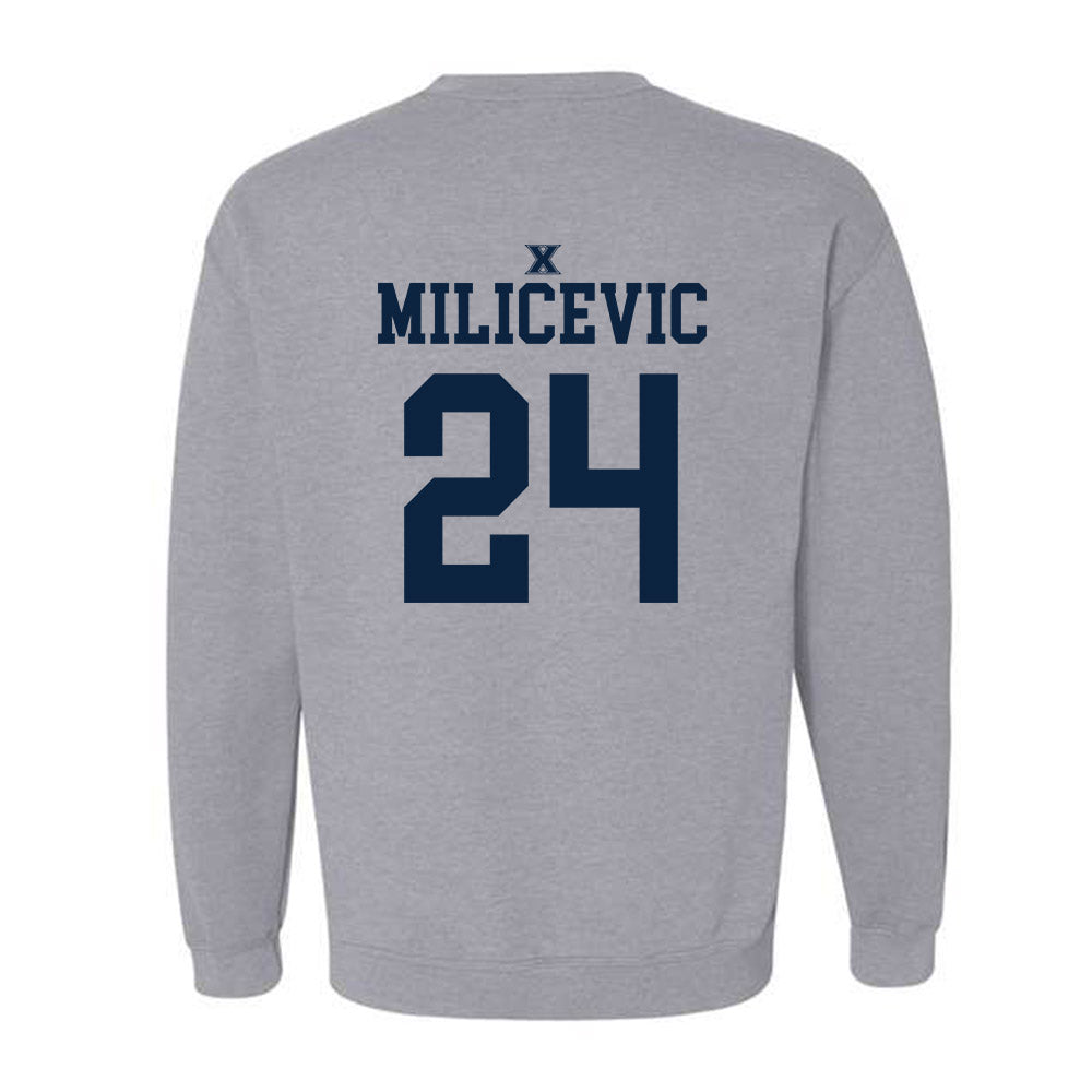 Xavier - NCAA Men's Basketball : Jovan Milicevic - Sports Shersey Crewneck Sweatshirt-1
