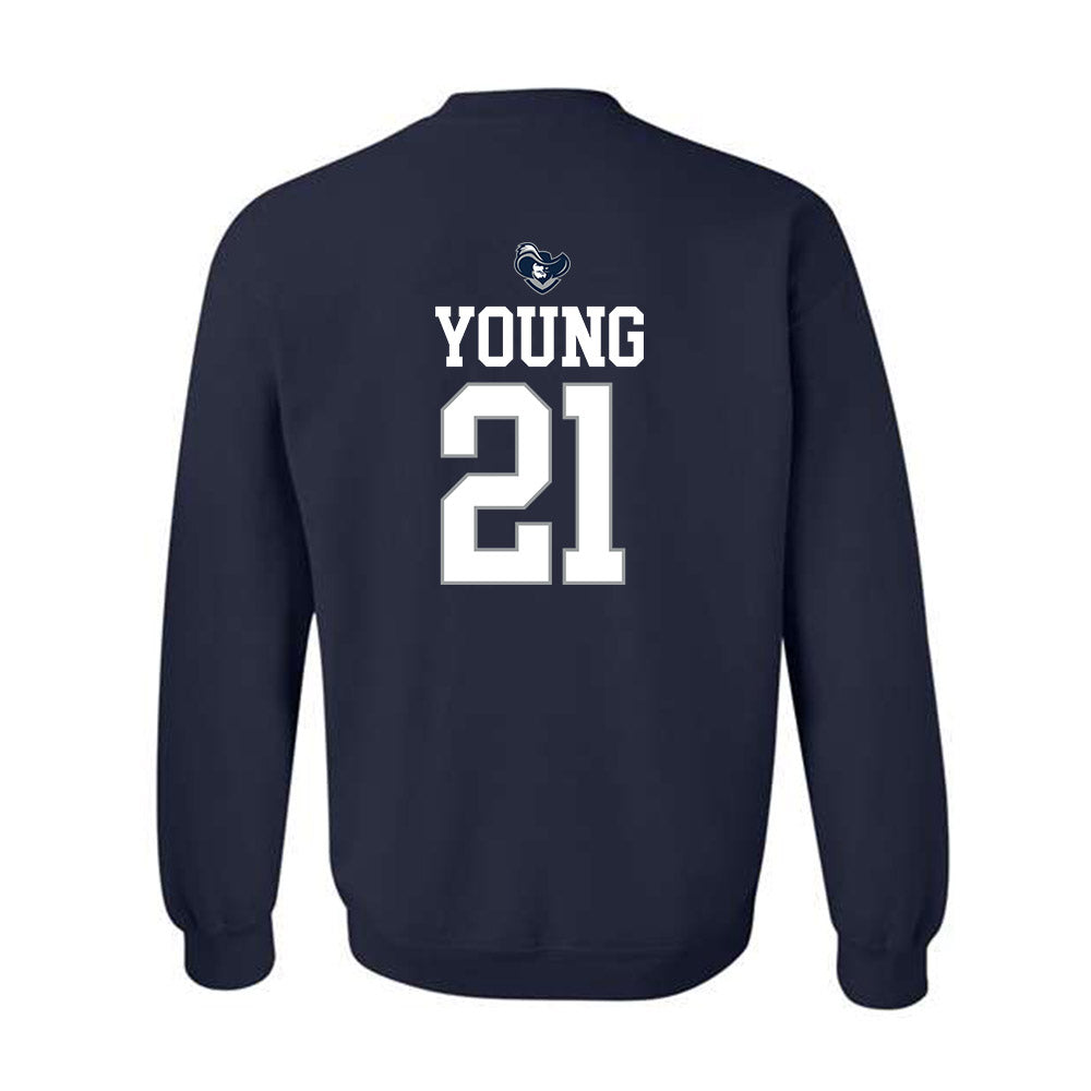 Xavier - NCAA Women's Basketball : Audia Young - Sports Shersey Crewneck Sweatshirt-1