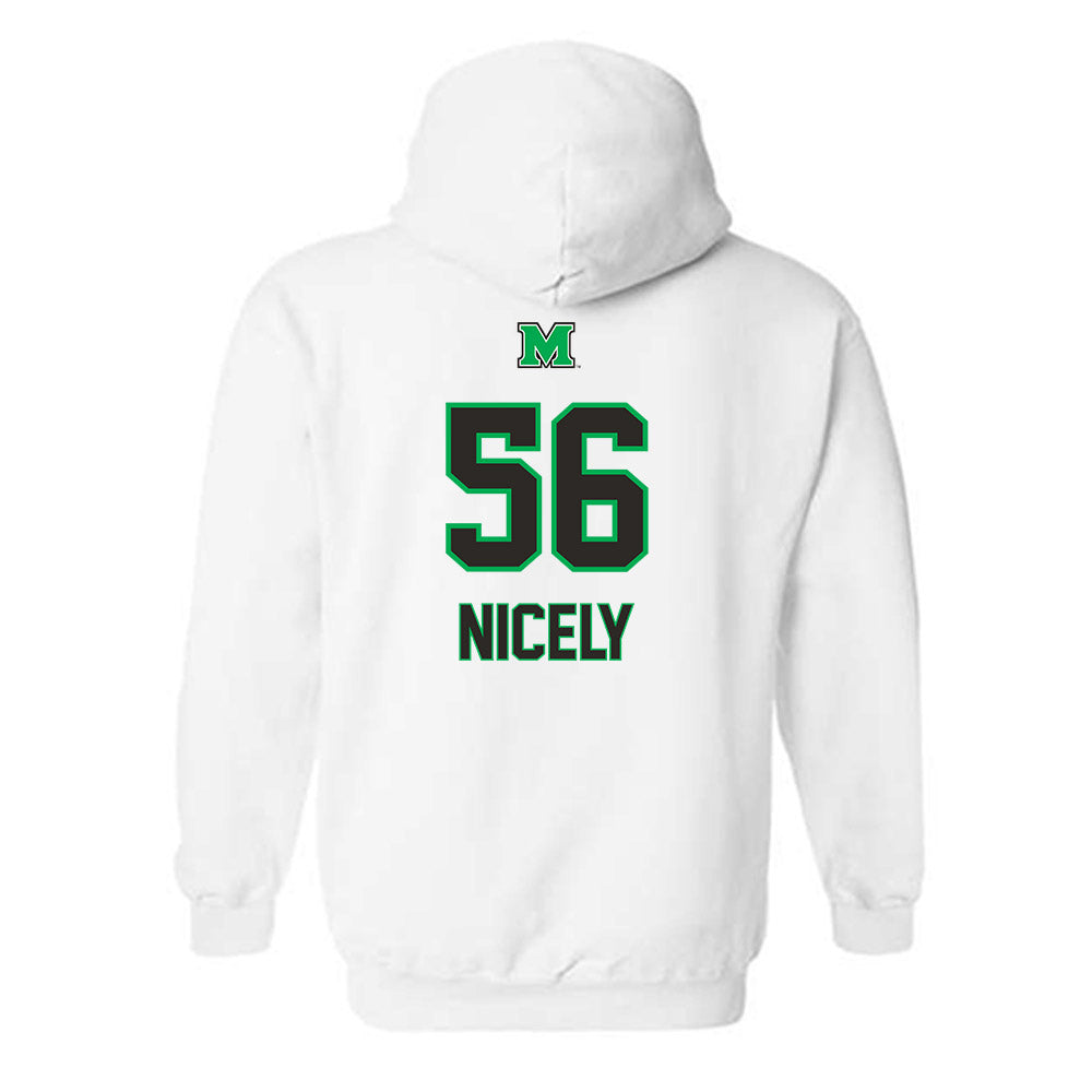 Marshall - NCAA Football : Ced Nicely - Generic Shersey Hooded Sweatshirt