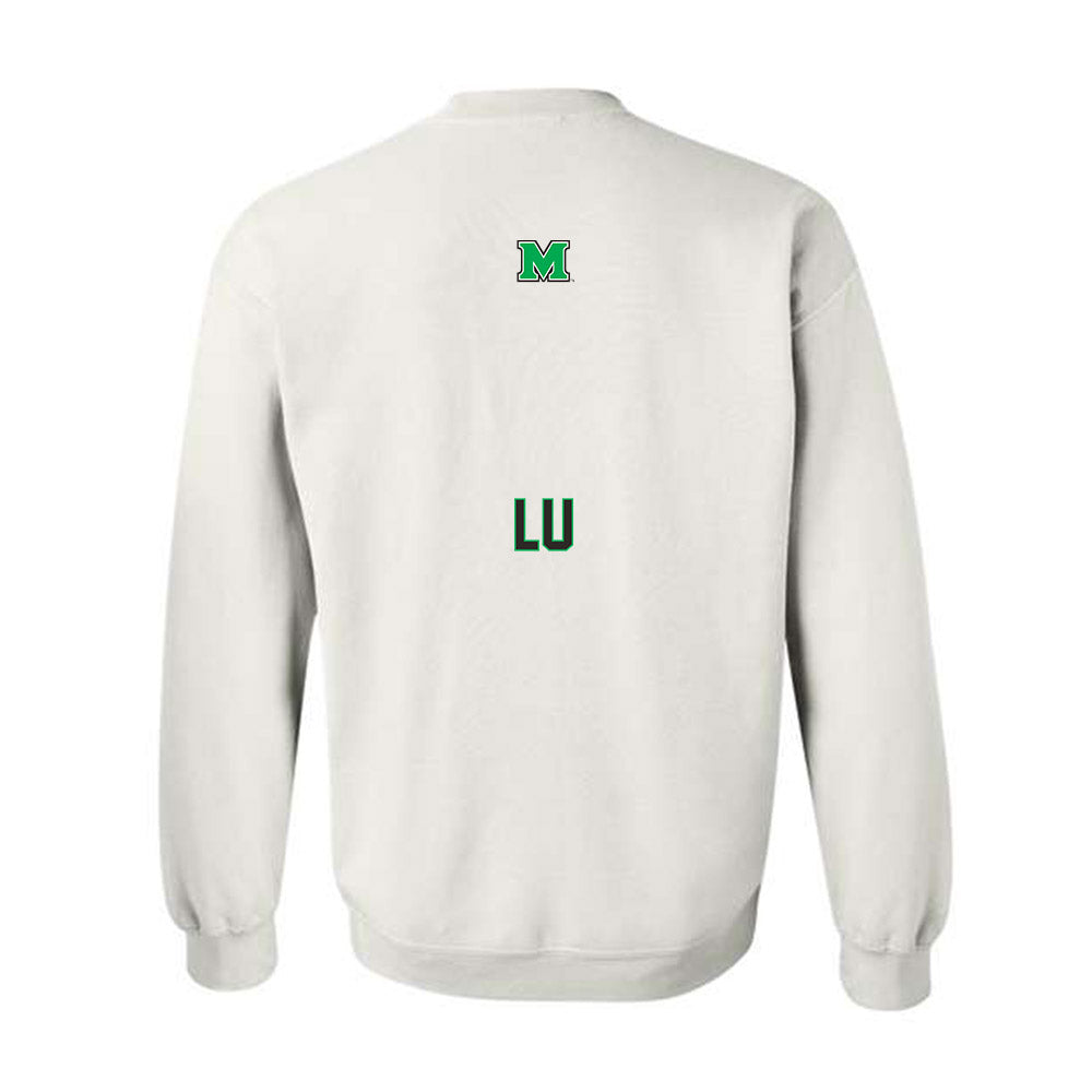 Marshall - NCAA Women's Swimming & Diving : Esther Lu - Generic Shersey Crewneck Sweatshirt-1