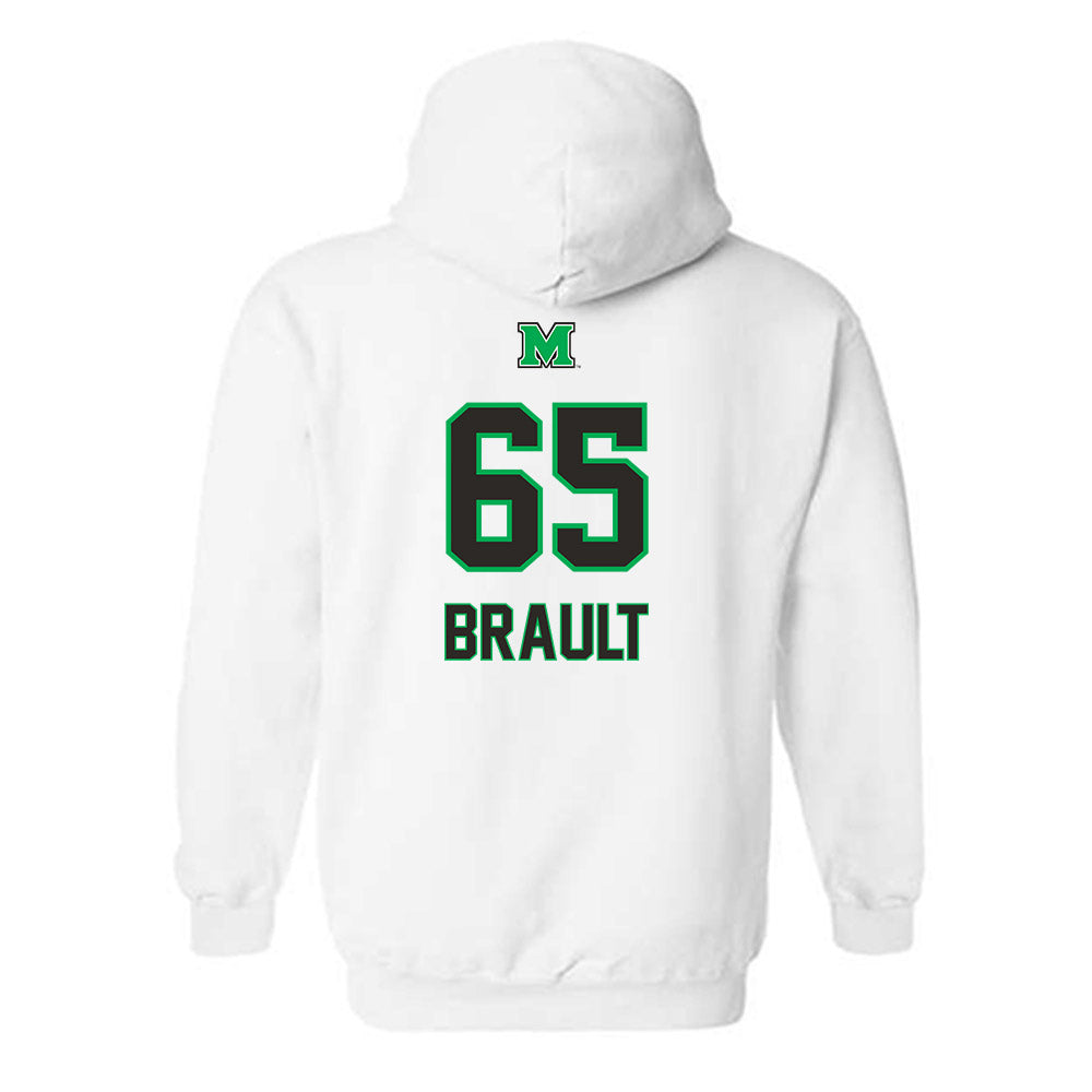 Marshall - NCAA Football : Parker Brault - Generic Shersey Hooded Sweatshirt-1