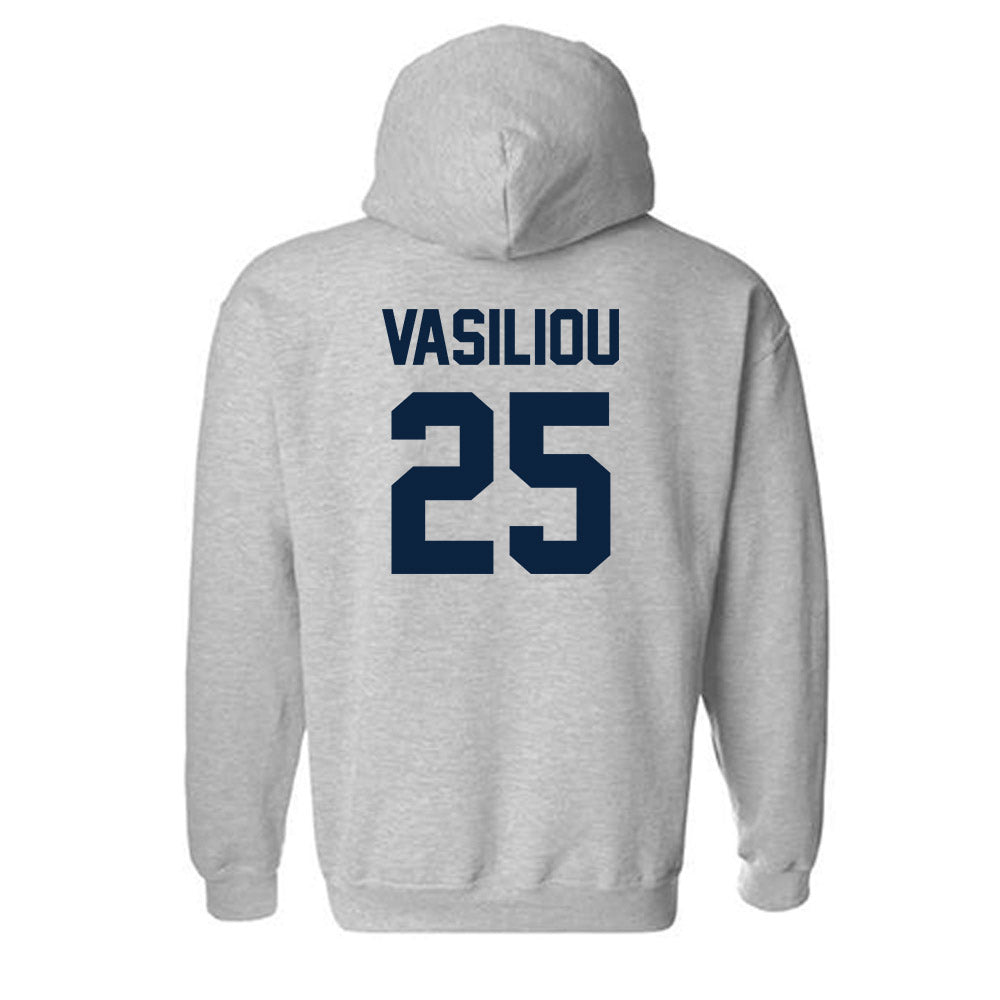 Xavier - NCAA Baseball : Evan Vasiliou - Classic Shersey Hooded Sweatshirt-1