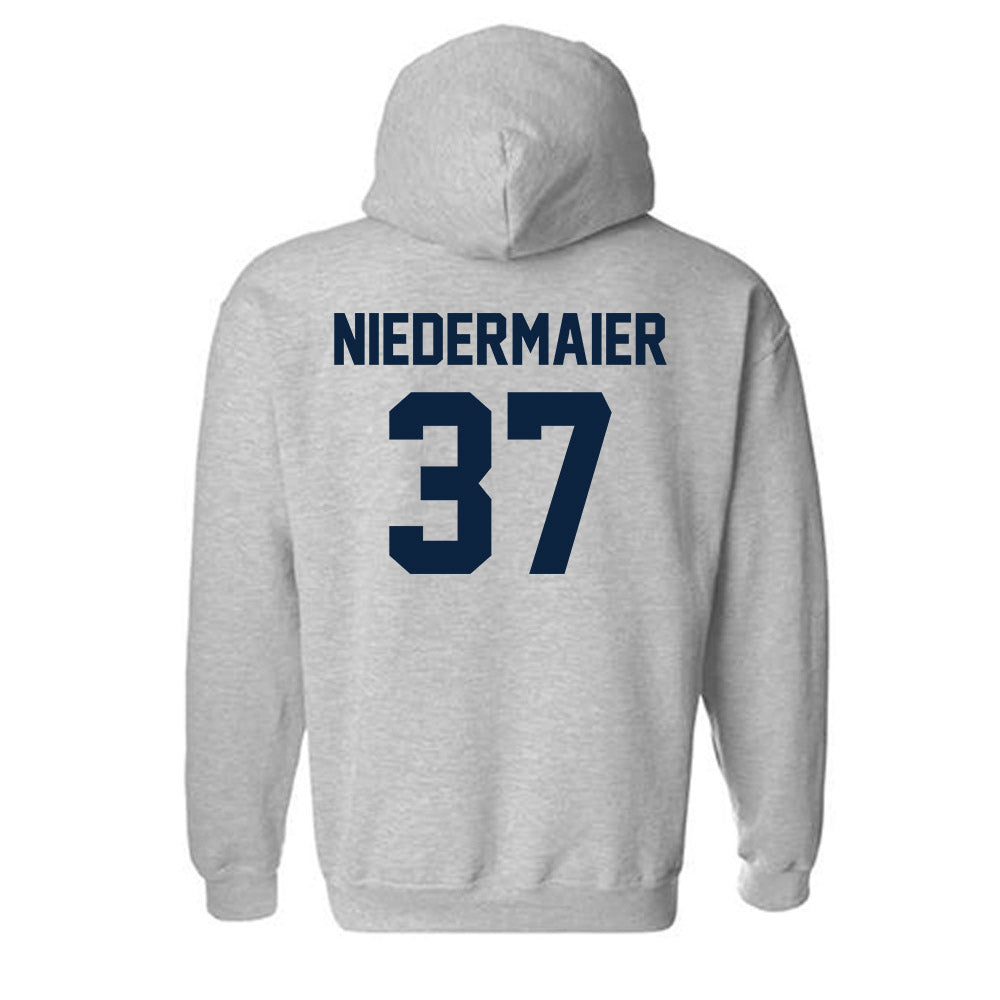 Xavier - NCAA Baseball : Roger Niedermaier - Classic Shersey Hooded Sweatshirt-1