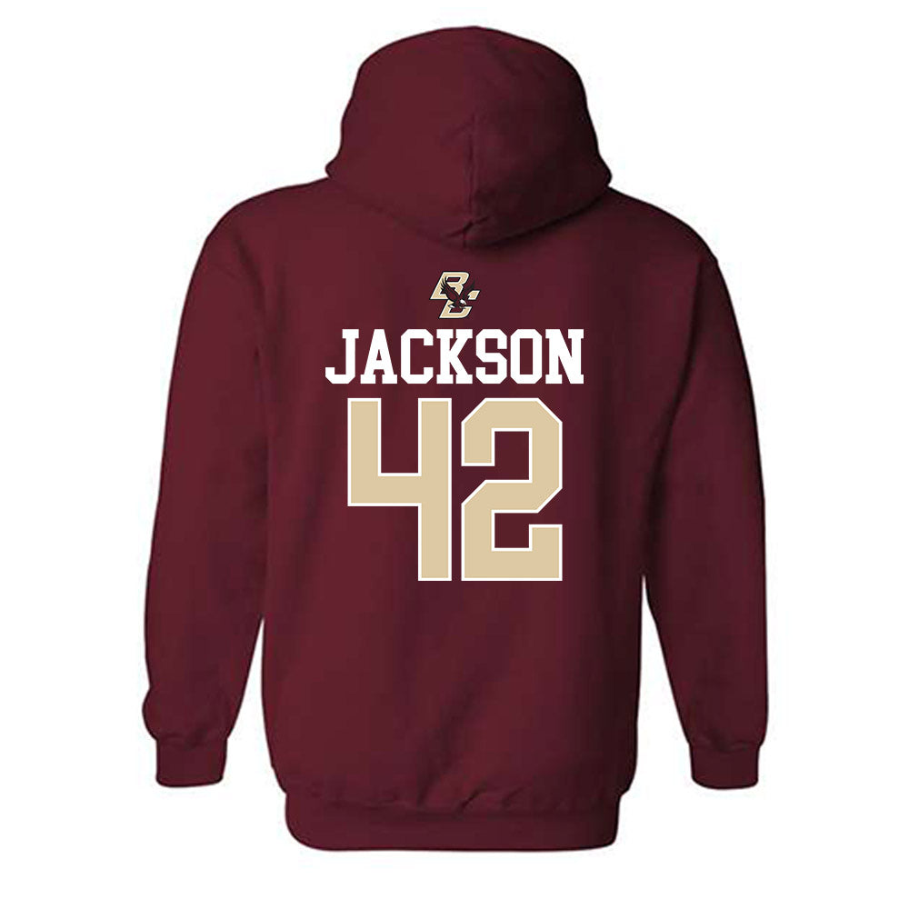 Boston College - NCAA Softball : Emma Jackson - Sports Shersey Hooded Sweatshirt-1