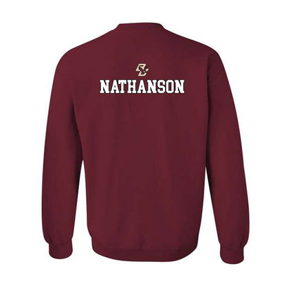 Boston College - NCAA Men's Swimming & Diving : Jonah Nathanson - Sports Shersey Crewneck Sweatshirt-1