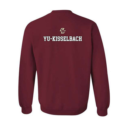 Boston College - NCAA Men's Swimming & Diving : Lucius Yu-Kisselbach - Sports Shersey Crewneck Sweatshirt-1