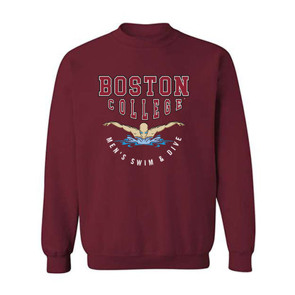 Boston College - NCAA Men's Swimming & Diving : Evan Tack - Sports Shersey Crewneck Sweatshirt-0