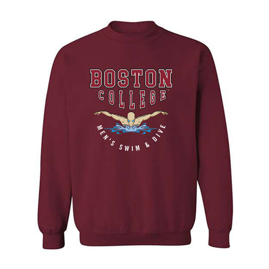 Boston College - NCAA Men's Swimming & Diving : Evan Tack - Sports Shersey Crewneck Sweatshirt-0