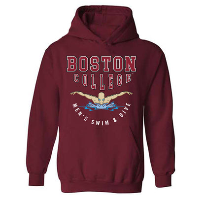 Boston College - NCAA Men's Swimming & Diving : Benjamin Huffman - Sports Shersey Hooded Sweatshirt-0