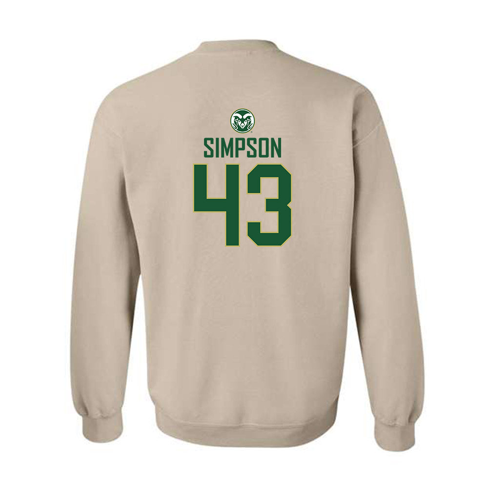 Colorado State - NCAA Women's Volleyball : Riley Simpson - Crewneck Sweatshirt-1