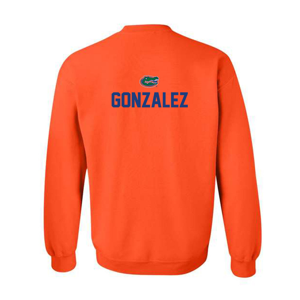 Florida - NCAA Men's Swimming & Diving : Jesus Gonzalez - Sports Shersey Crewneck Sweatshirt-1