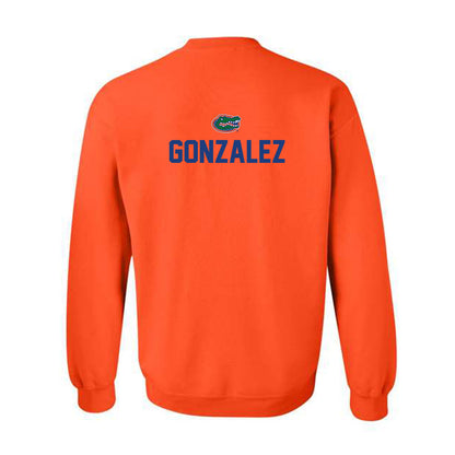Florida - NCAA Men's Swimming & Diving : Jesus Gonzalez - Sports Shersey Crewneck Sweatshirt-1