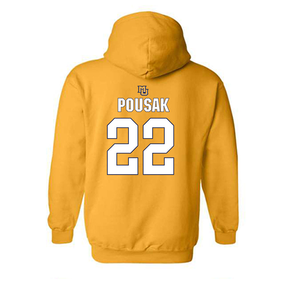 Marquette - NCAA Men's Lacrosse : Benjamin Pousak - Generic Shersey Hooded Sweatshirt-1