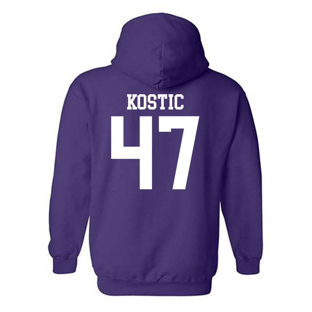 Kansas State - NCAA Men's Basketball : Andrej Kostic - Classic Shersey Hooded Sweatshirt-1