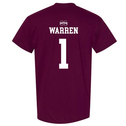 Mississippi State - NCAA Men's Basketball : Dellquan Warren - Sports Shersey T-Shirt-1