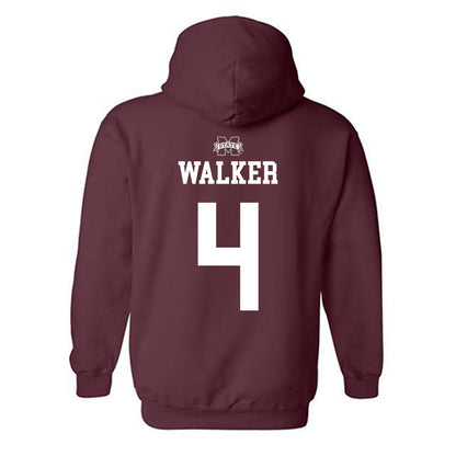 Mississippi State - NCAA Men's Basketball : Brandon Walker - Sports Shersey Hooded Sweatshirt-1