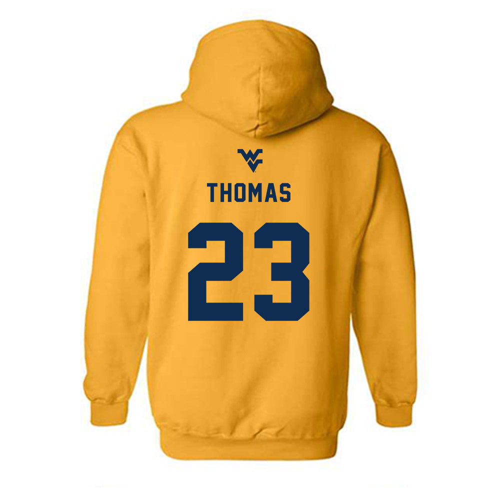 West Virginia - NCAA Women's Basketball : Jordan Thomas - Generic Sports Shersey Hooded Sweatshirt-1