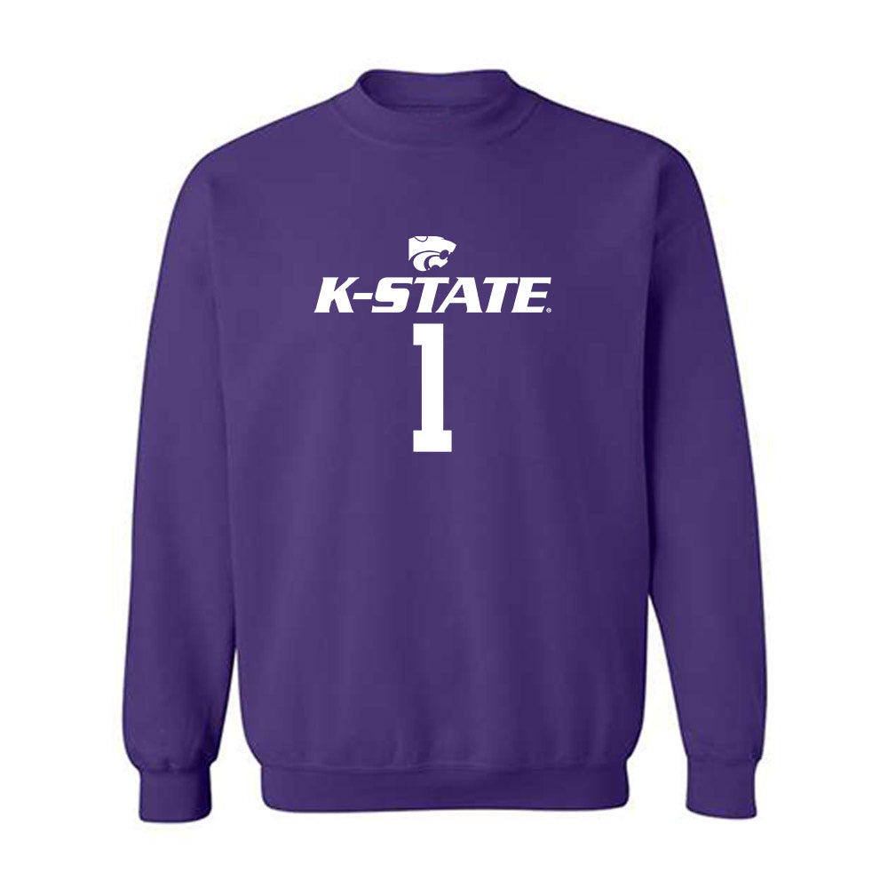 Kansas State - NCAA Men's Basketball : Abdi Bashir - Classic Shersey Crewneck Sweatshirt-0