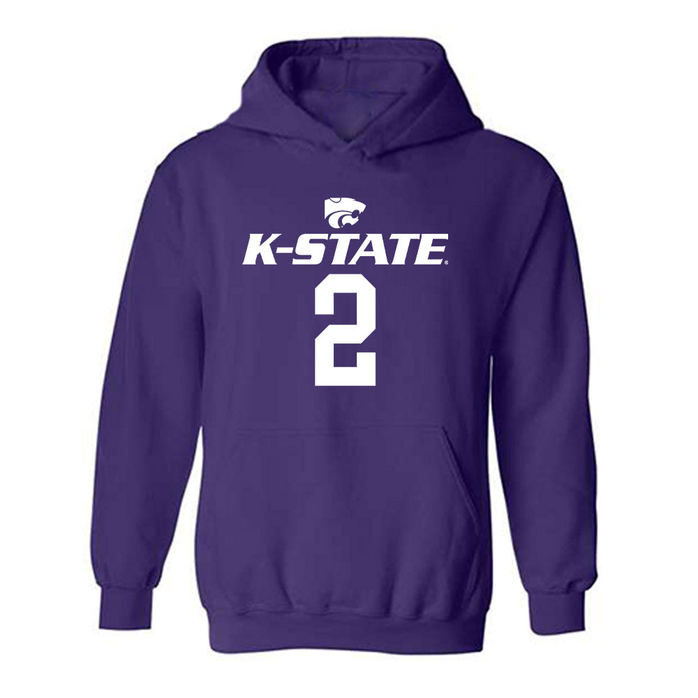 Kansas State - NCAA Men's Basketball : Exavier Wilson - Classic Shersey Hooded Sweatshirt-0