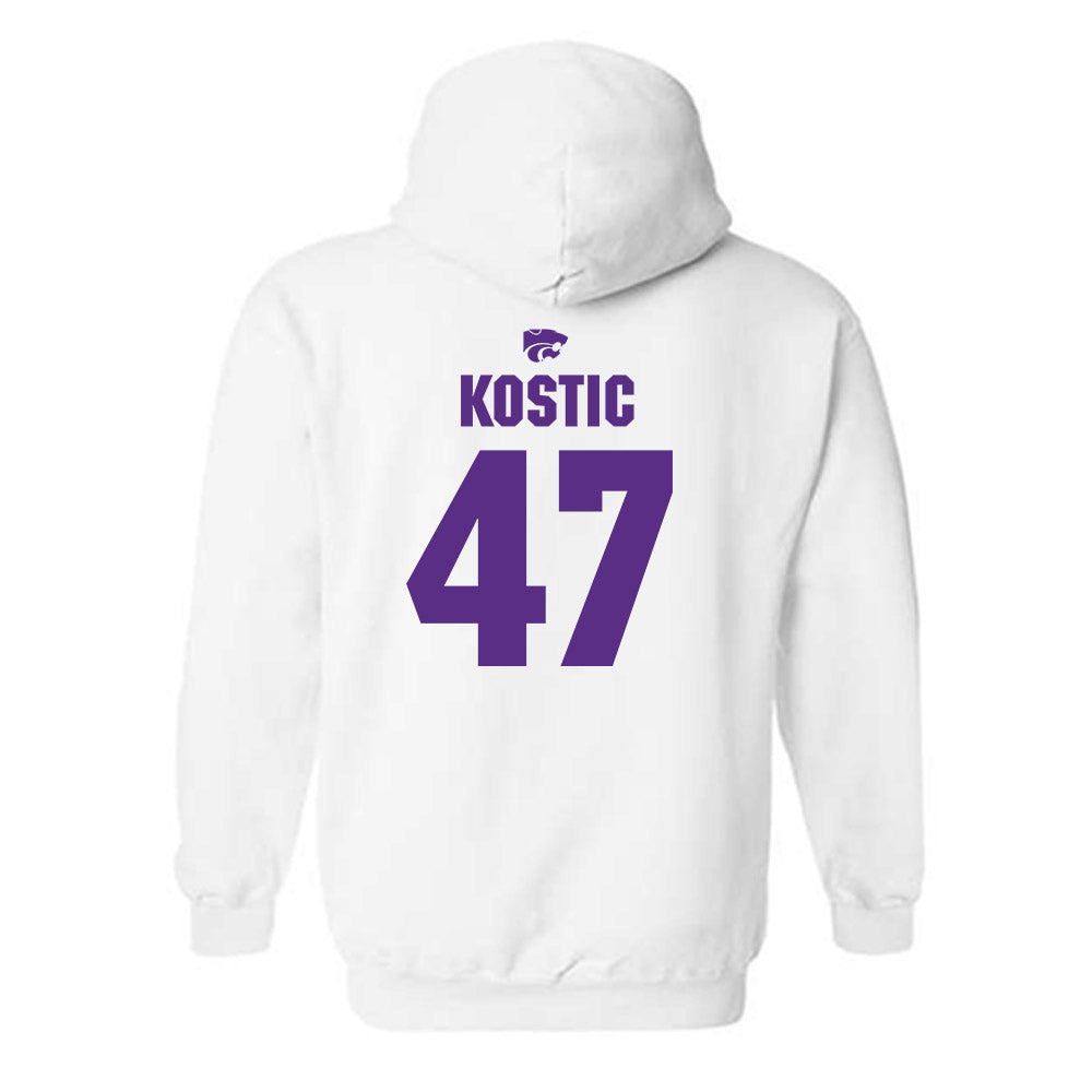 Kansas State - NCAA Men's Basketball : Andrej Kostic - Sports Shersey Hooded Sweatshirt-1