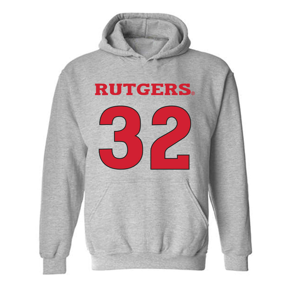 Rutgers - NCAA Men's Basketball : Baye Fall - Sports Shersey Hooded Sweatshirt-0