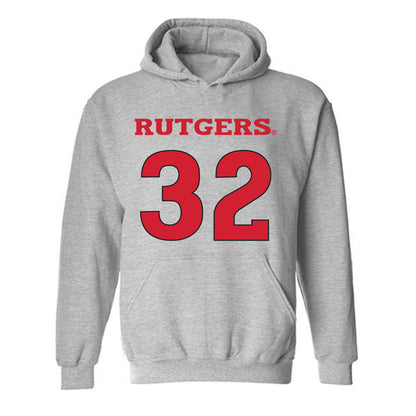 Rutgers - NCAA Men's Basketball : Baye Fall - Sports Shersey Hooded Sweatshirt-0
