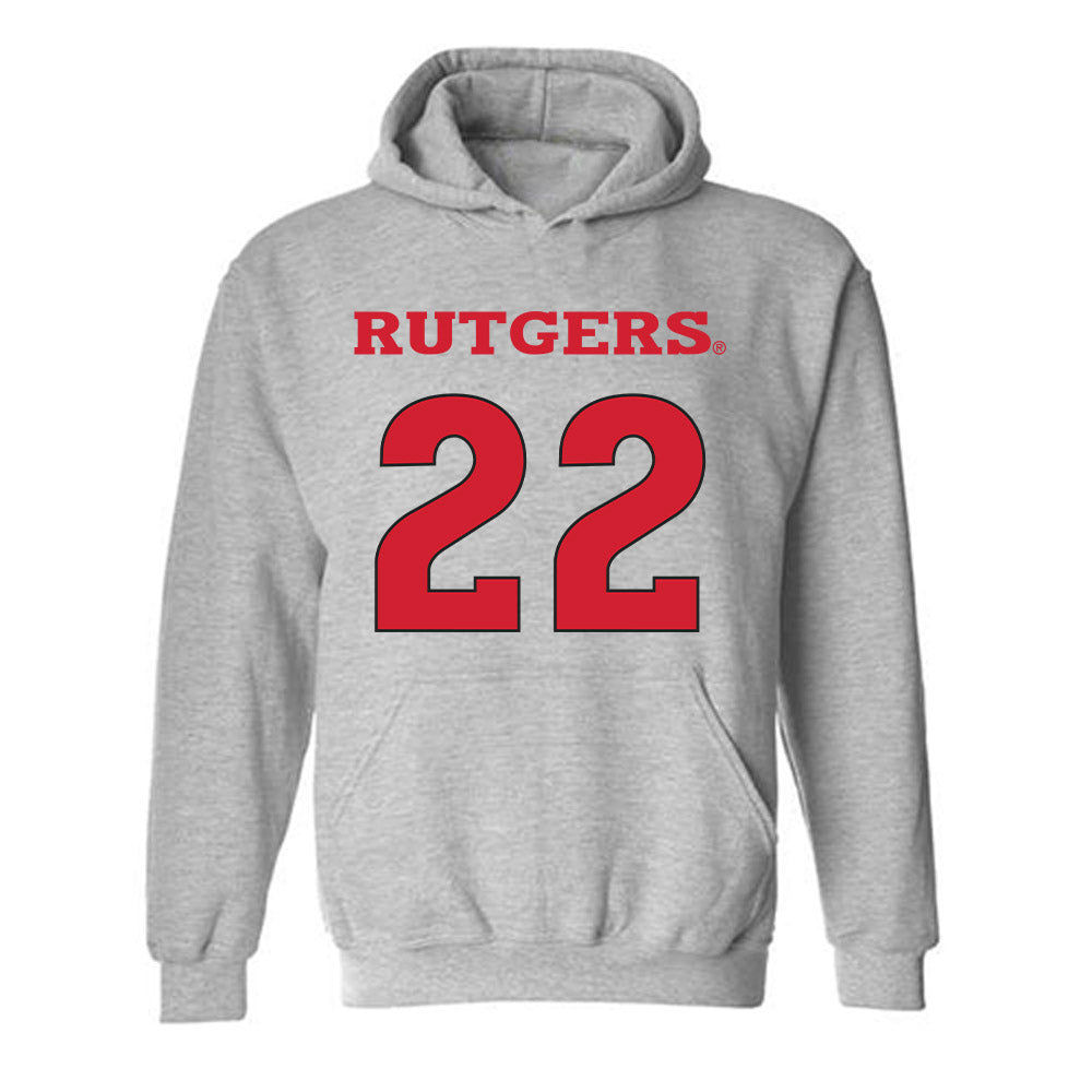 Rutgers - NCAA Men's Basketball : Dorian Jones - Sports Shersey Hooded Sweatshirt-0