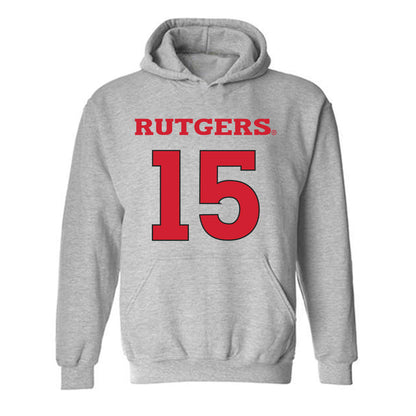 Rutgers - NCAA Men's Basketball : Gevonte Ware - Sports Shersey Hooded Sweatshirt-0