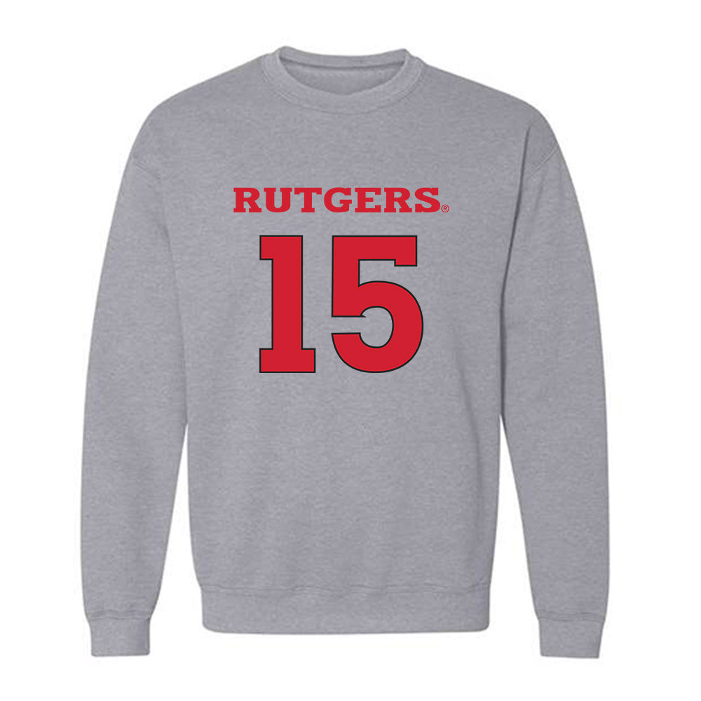 Rutgers - NCAA Men's Basketball : Gevonte Ware - Sports Shersey Crewneck Sweatshirt-0