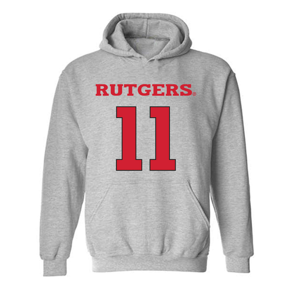 Rutgers - NCAA Men's Basketball : Christopher Nwuli - Sports Shersey Hooded Sweatshirt-0