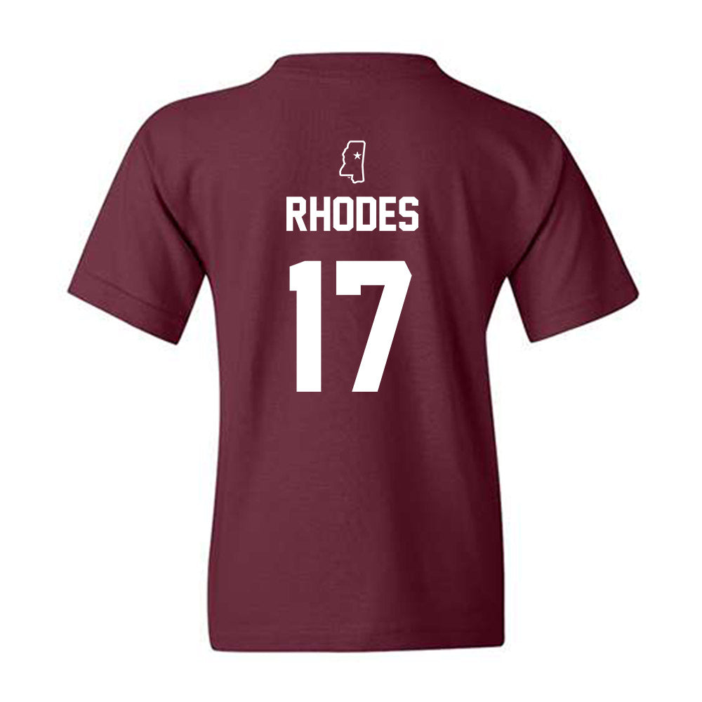 Mississippi State - NCAA Baseball : Parker Rhodes - Sports Shersey Youth T-Shirt-1