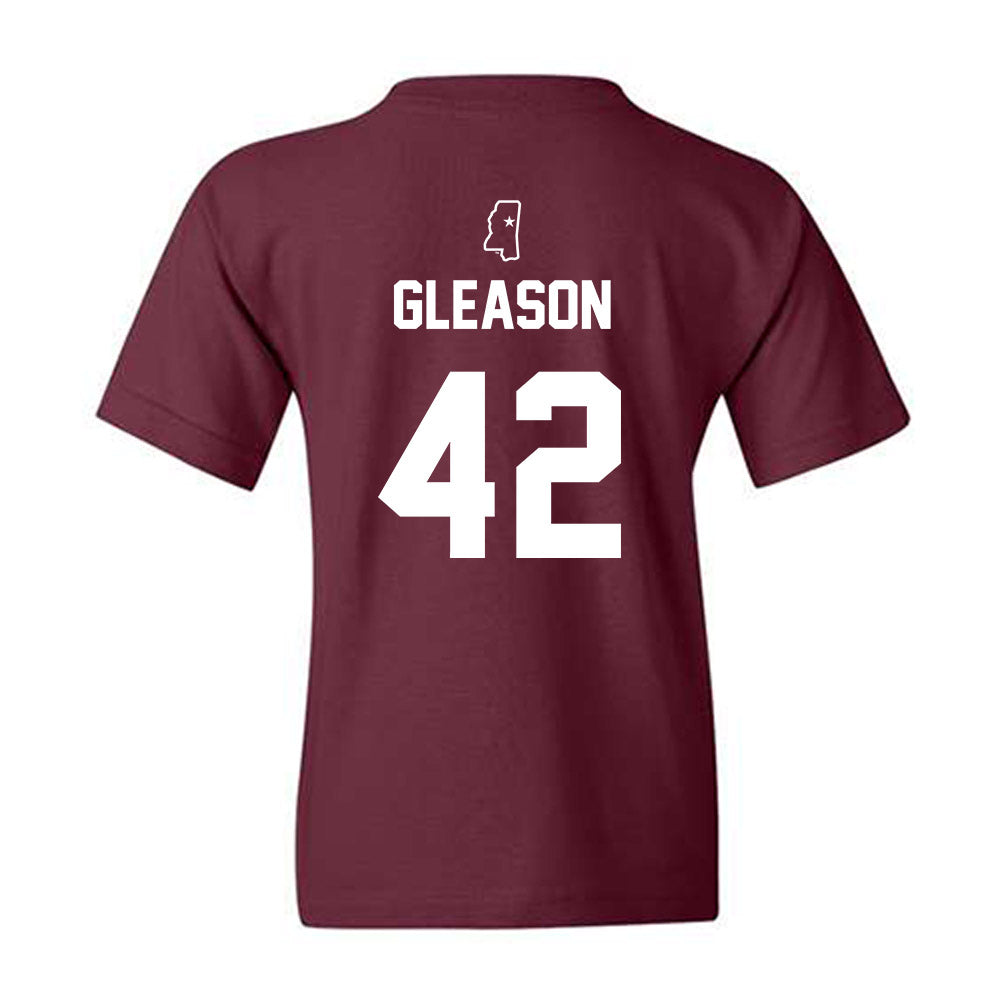 Mississippi State - NCAA Baseball : Jack Gleason - Sports Shersey Youth T-Shirt-1