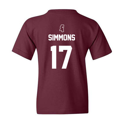 Mississippi State - NCAA Baseball : Stone Simmons - Sports Shersey Youth T-Shirt-1