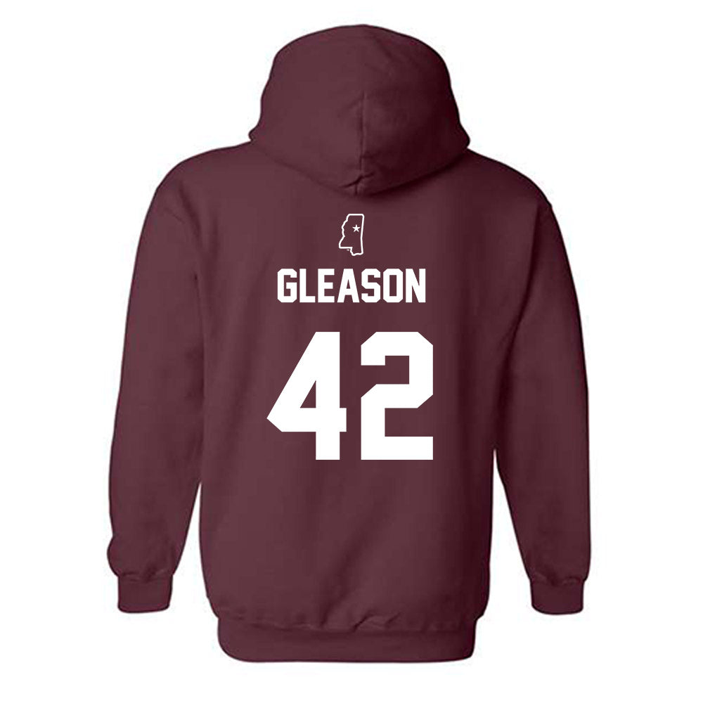 Mississippi State - NCAA Baseball : Jack Gleason - Sports Shersey Hooded Sweatshirt-1