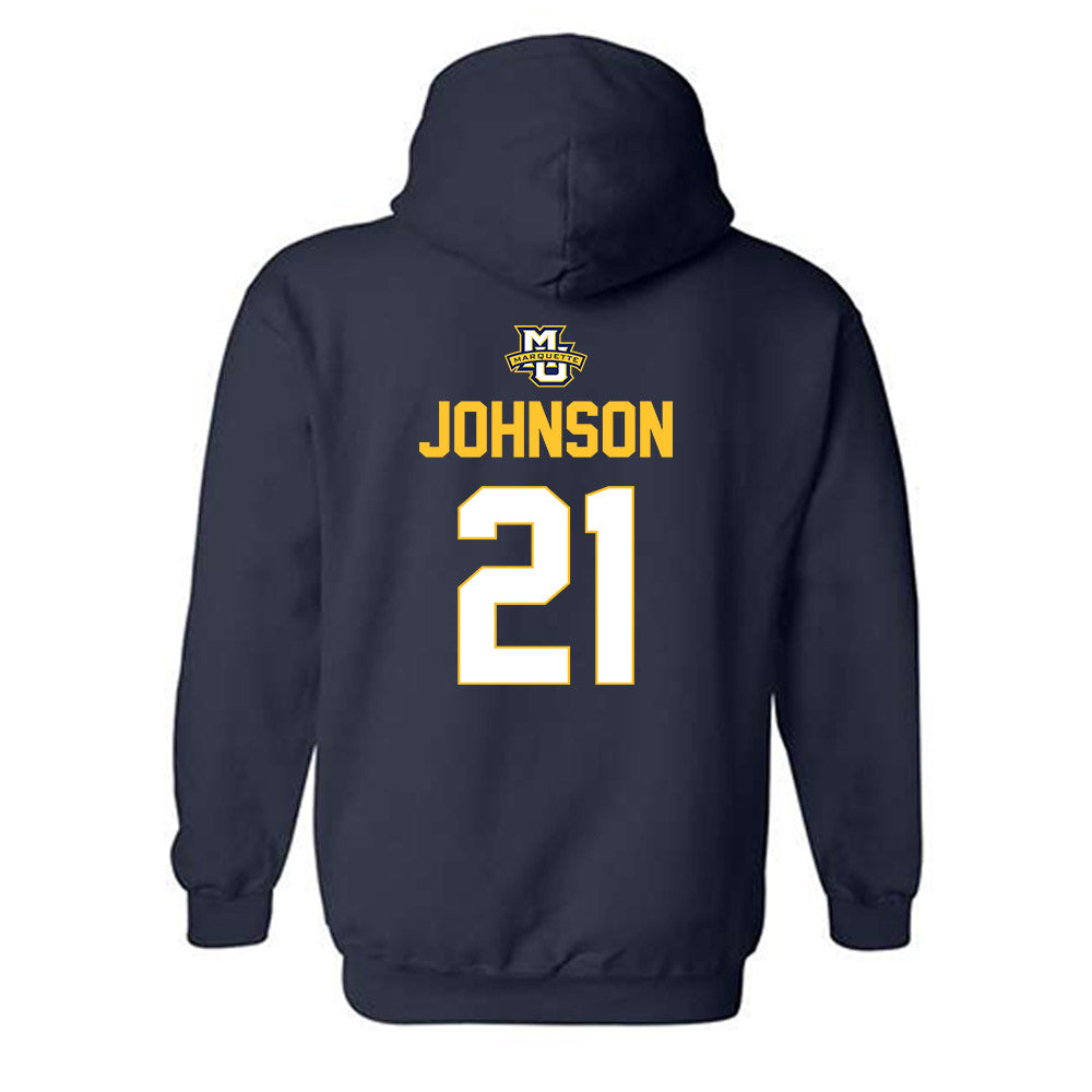 Marquette - NCAA Men's Lacrosse : Bradley Johnson - Sports Shersey Hooded Sweatshirt