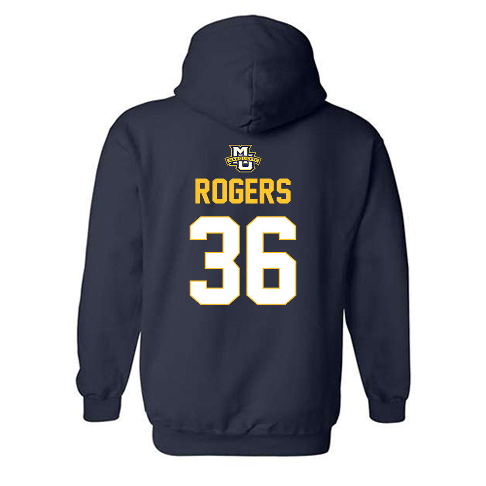 Marquette - NCAA Men's Lacrosse : Kayden Rogers - Sports Shersey Hooded Sweatshirt