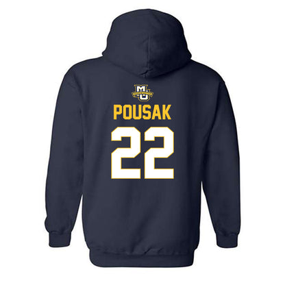Marquette - NCAA Men's Lacrosse : Ben Pousak - Sports Shersey Hooded Sweatshirt-1